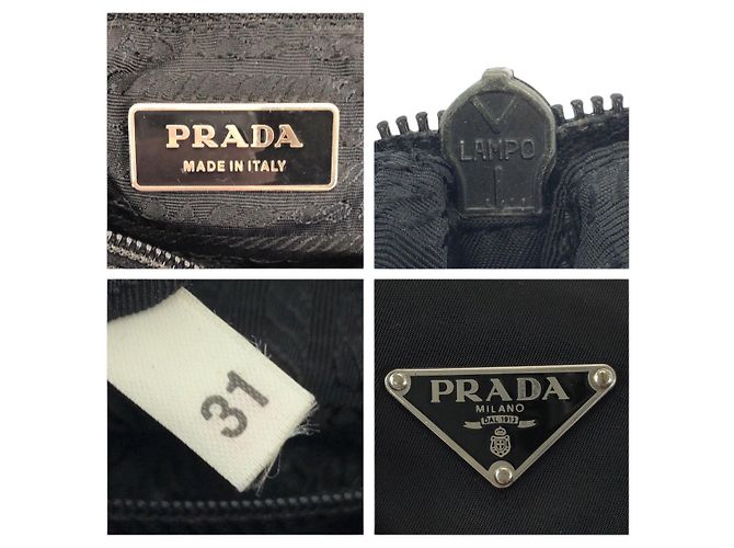 Bolso de hombro Prada Tessuto Nylon con logotipo de triángulo de cuero Negro - vista 4