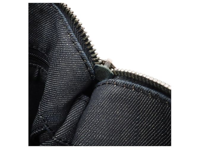 Borsa shopper Loewe Denim Leather Crown Nero - vista 8