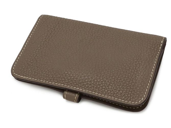 Hermès Portamonete e porta carte Dogon con catena Hermes Marrone - vista 2
