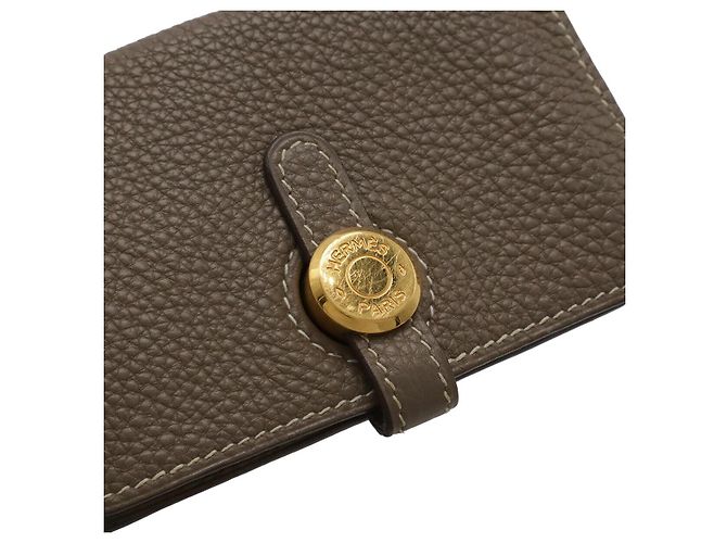 Hermès Portamonete e porta carte Dogon con catena Hermes Marrone - vista 4