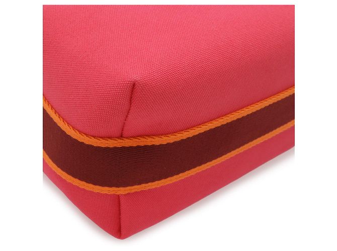 Hermès Beauty case Hermes Canvas Black PM Rosa - vista 3