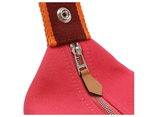 Hermès Beauty case Hermes Canvas Black PM Rosa - vista 5