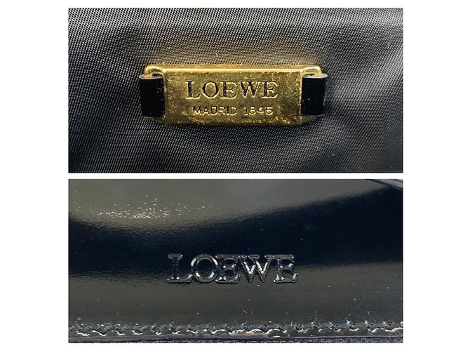 Bolso Vanity Loewe Vintage Leopard PVC Esmalte Castaño - vista 4