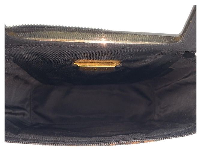 Bolso Vanity Loewe Vintage Leopard PVC Esmalte Castaño - vista 8
