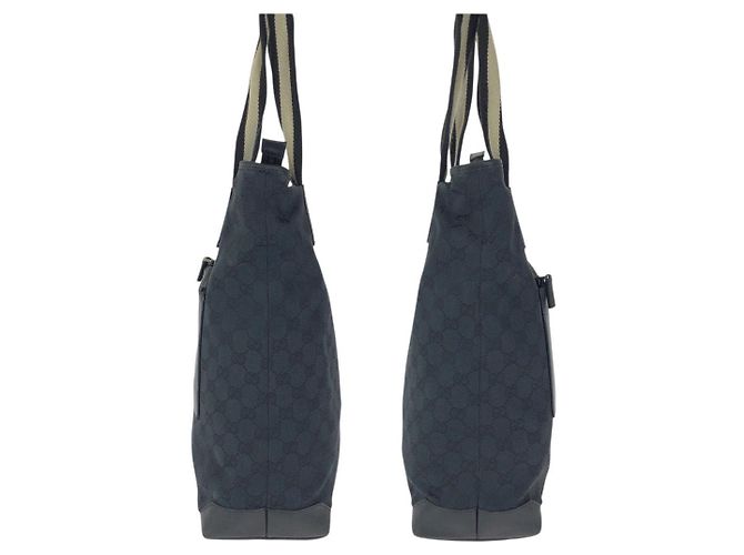 Gucci GG Canvas Leder Tote Schultertasche Schwarz - Ansicht 8