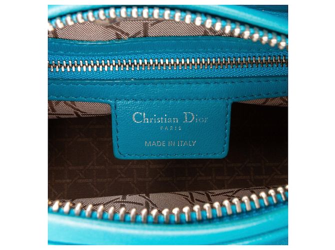 Dior Lady Dior Medium Blu Cannage Agnello Argento - vista 9