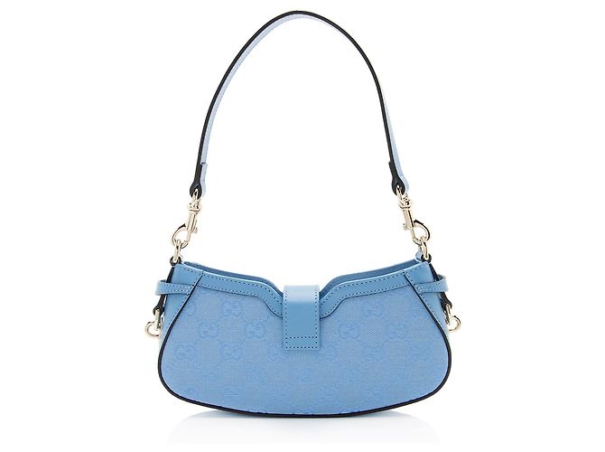 Borsa a tracolla GG Canvas Moon di Gucci Blu - vista 3