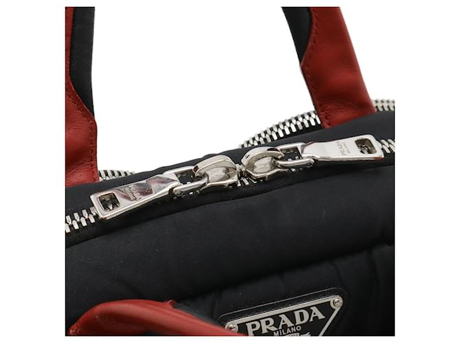 Borsa in nylon con logo Triangle Prada 2WAY Nero - vista 5