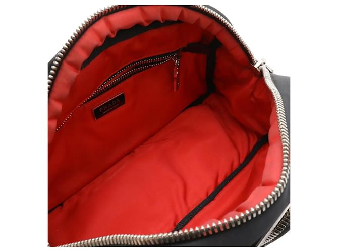 Borsa in nylon con logo Triangle Prada 2WAY Nero - vista 8