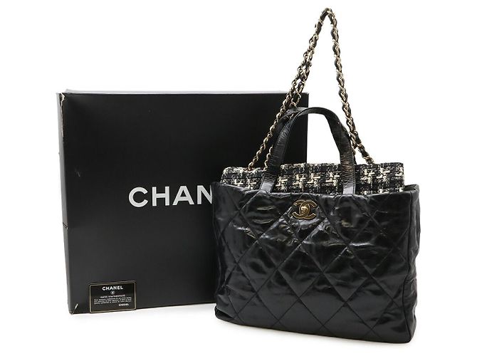 Borsa Tote Chanel Coco Mark Portobello Matelasse Nero - vista 9