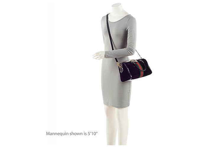 Borsa Boston Ophidia Medium in scamosciato Gucci Nero - vista 5