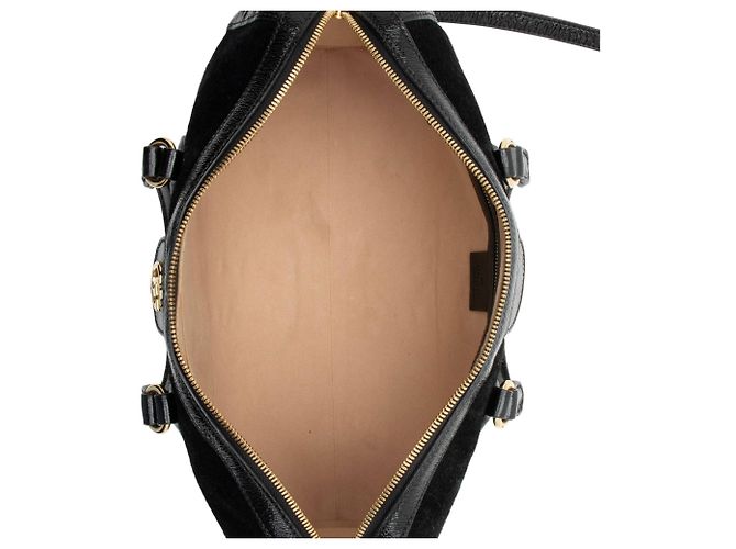 Borsa Boston Ophidia Medium in scamosciato Gucci Nero - vista 7