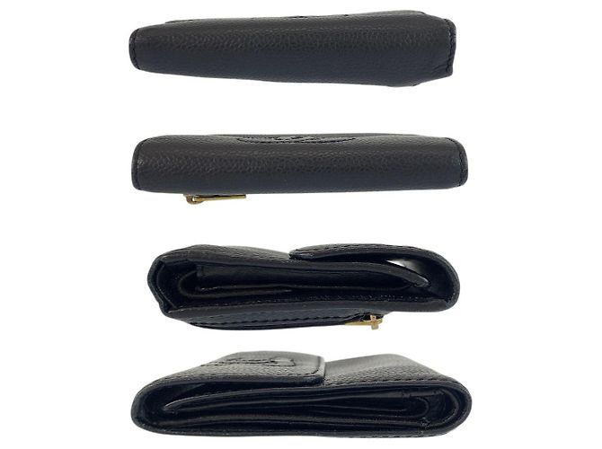 Portafoglio compatto in pelle nera Chanel Nero - vista 10