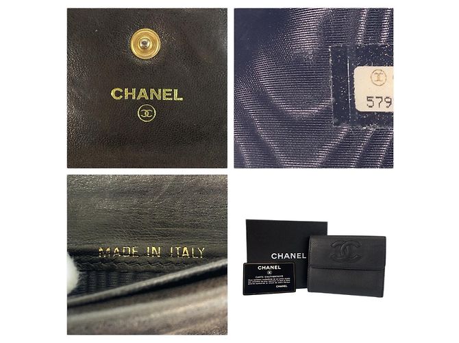 Portafoglio compatto in pelle nera Chanel Nero - vista 3