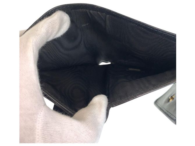 Portafoglio compatto in pelle nera Chanel Nero - vista 5