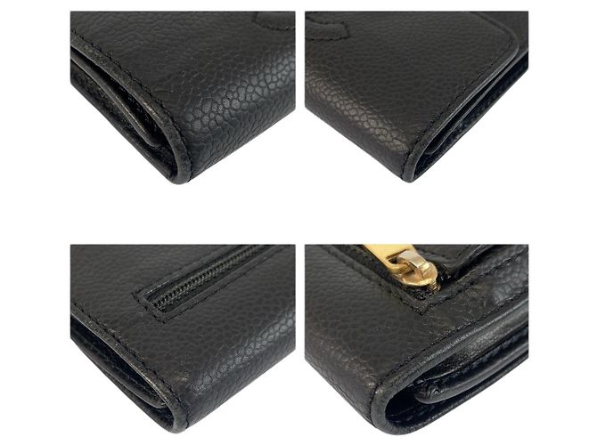 Portafoglio compatto in pelle nera Chanel Nero - vista 8