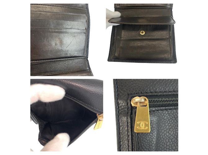 Portafoglio compatto in pelle nera Chanel Nero - vista 9