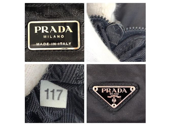 Prada Nylon Tessuto Triangle Logo Tote Bag Schwarz - Ansicht 4
