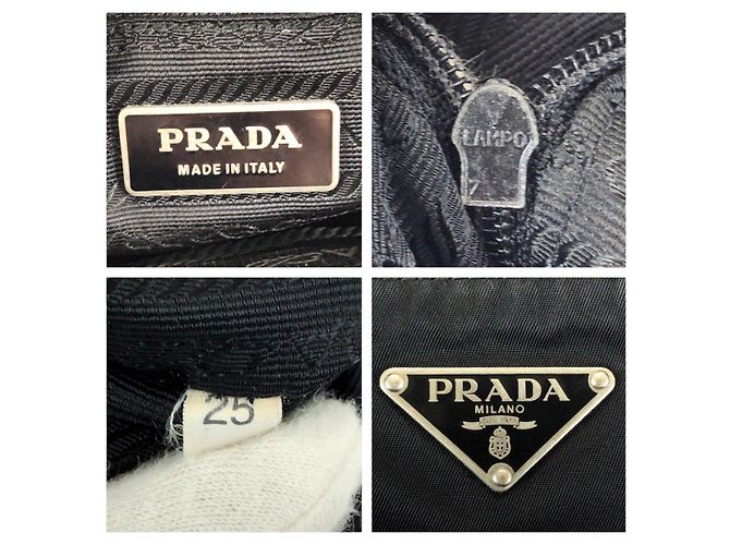 Borsa a tracolla Prada Nylon Tessuto Triangle Logo Nero - vista 4