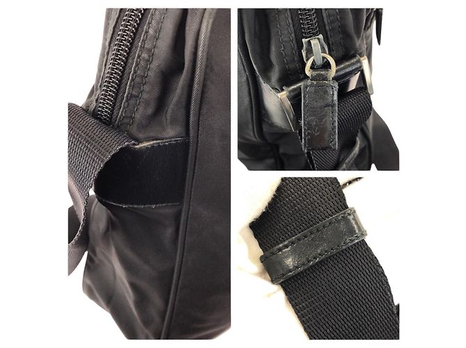 Borsa a tracolla Prada Nylon Tessuto Triangle Logo Nero - vista 6