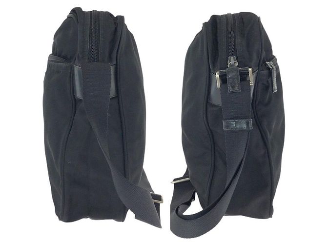 Borsa a tracolla Prada Nylon Tessuto Triangle Logo Nero - vista 8