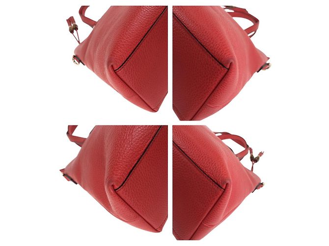 Bolso tote de cuero Gucci Bamboo con borla Roja - vista 3