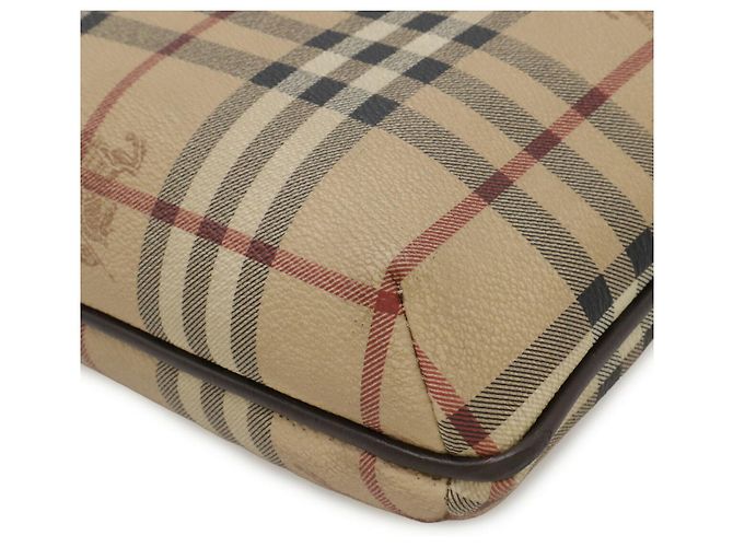 Borsa a tracolla in PVC e pelle Burberry Nova Check Marrone Beige - vista 3