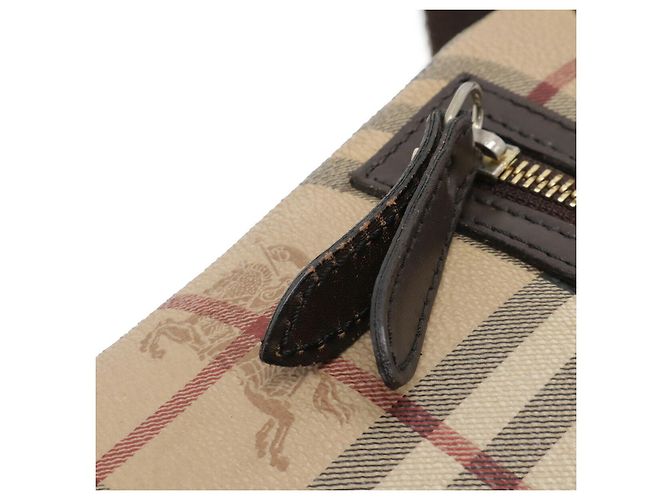 Borsa a tracolla in PVC e pelle Burberry Nova Check Marrone Beige - vista 5