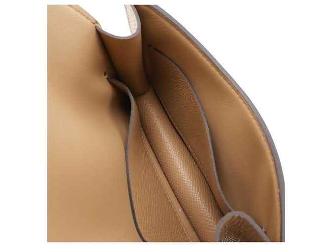 Hermès Portafoglio pieghevole slim Hermes Constance Beige Marrone - vista 5