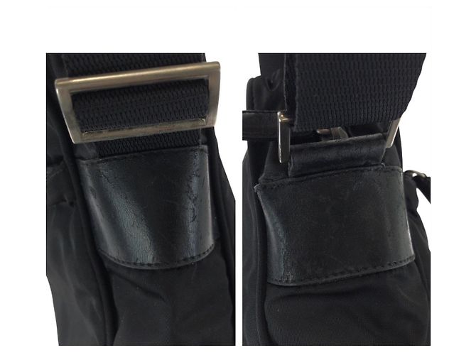 Borsa a tracolla in nylon Tessuto con logo triangle Prada Nero - vista 5