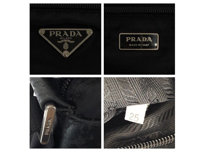 Borsa a tracolla in nylon Tessuto con logo triangle Prada Nero - vista 6