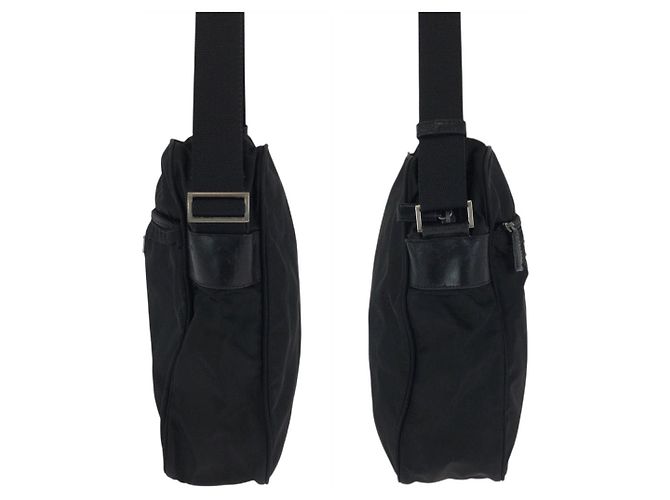 Borsa a tracolla in nylon Tessuto con logo triangle Prada Nero - vista 8