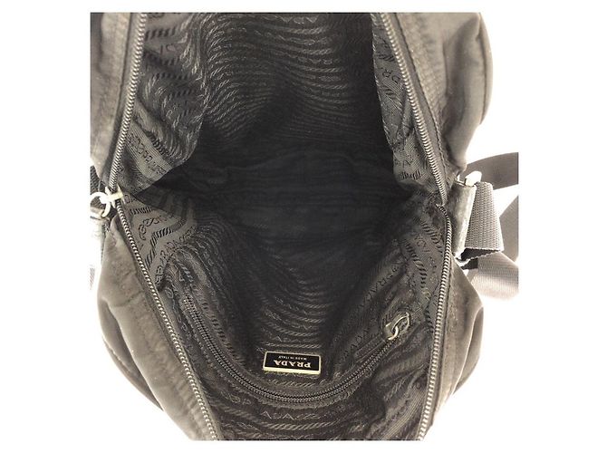 Borsa a tracolla in nylon Tessuto con logo triangle Prada Nero - vista 9