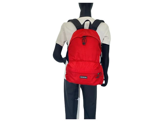 Balenciaga Nylon Explorer Rucksack Rot - Ansicht 4