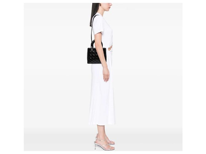 Dior Lady Dior Medium Vernice Nero Argento - vista 2