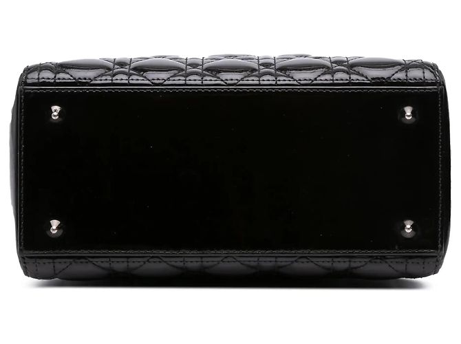 Dior Lady Dior Medium Vernice Nero Argento - vista 4