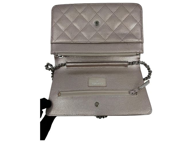 Chanel WOC Wallet on Chain Rosé Metallic Mesh Effect Rosa - vista 8