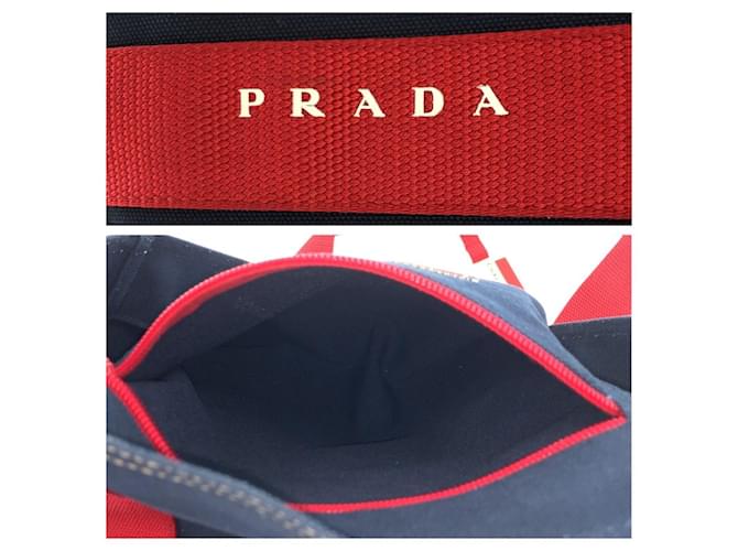Prada Canapa Canvas Tote Bag Blau - Ansicht 5