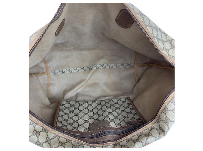 Gucci Vintage GG Supreme Canvas Boston Tote Braun Beige - Ansicht 10