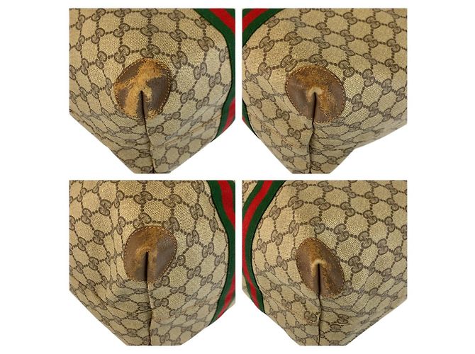 Gucci Vintage GG Supreme Canvas Boston Tote Braun Beige - Ansicht 4