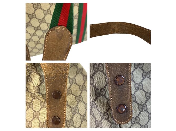 Gucci Vintage GG Supreme Canvas Boston Tote Braun Beige - Ansicht 5