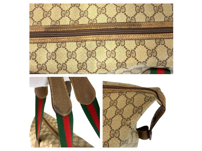 Gucci Vintage GG Supreme Canvas Boston Tote Braun Beige - Ansicht 6