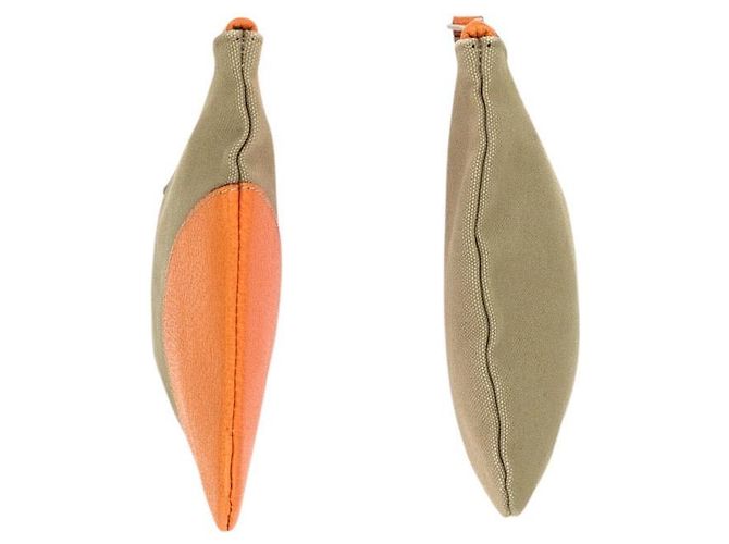 Clutch de lona e couro com logo Prada Marrom Bege - vista 7
