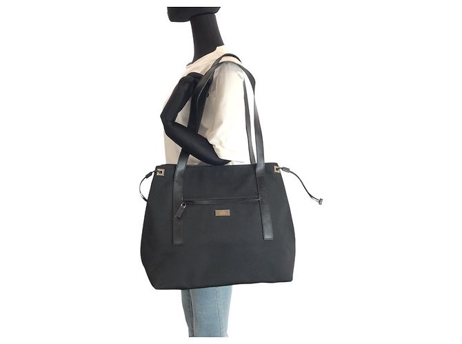 Gucci Nylon/Leder Tote Bag Schwarz - Ansicht 7