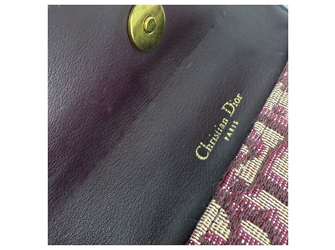 Borsa a tracolla clutch Christian Dior Oblique Saddle Bordeaux Rosso - vista 6