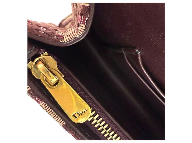 Borsa a tracolla clutch Christian Dior Oblique Saddle Bordeaux Rosso - vista 7