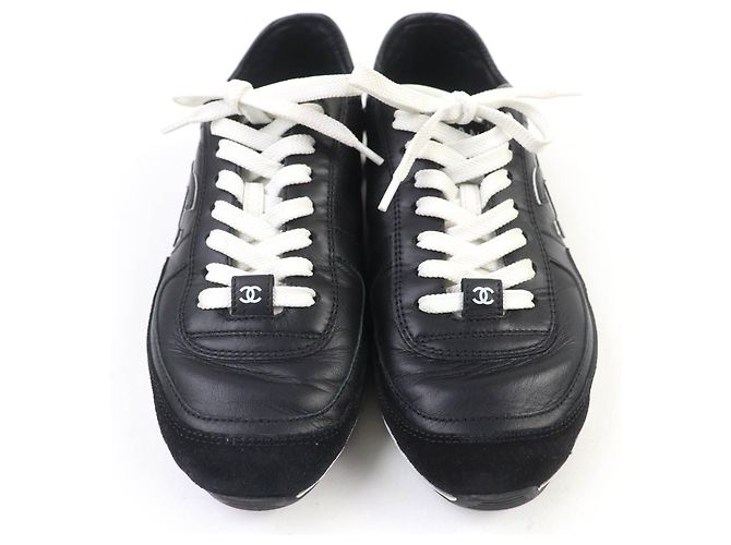 Chanel COCO Mark Leder-Sneaker Schwarz - vista 3
