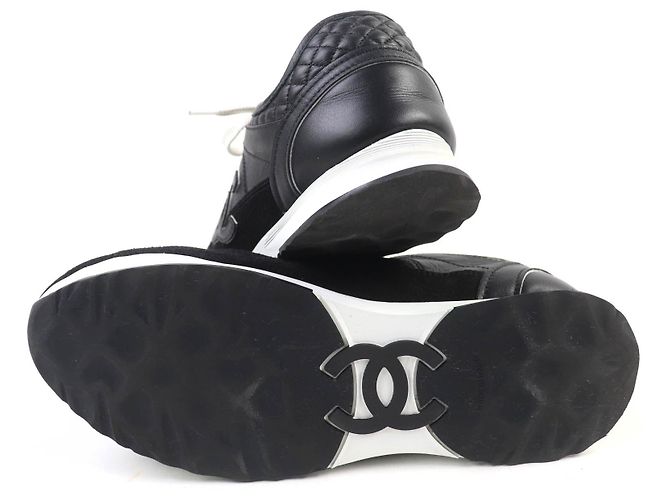 Chanel COCO Mark Leder-Sneaker Schwarz - vista 6