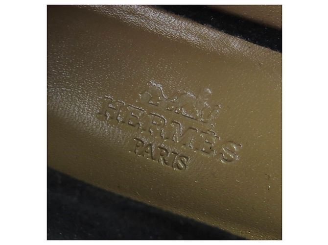 Hermès Décolleté Bilbao Kelly Buckle Suede Hermes Nero - vista 10