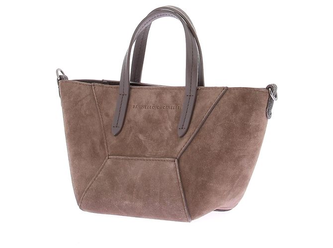 Brunello Cucinelli Mini borsa BC Duo in scamosciato ornata con Monile Marrone - vista 2